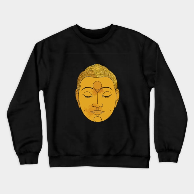 Head of Buddha by Reijer Stolk digitally recreated Crewneck Sweatshirt by Hot-Proper-Tees